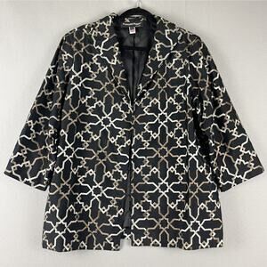 Vintage Painted Pony Embroidered Geometric Blazer XL Womens Open Front USA Made